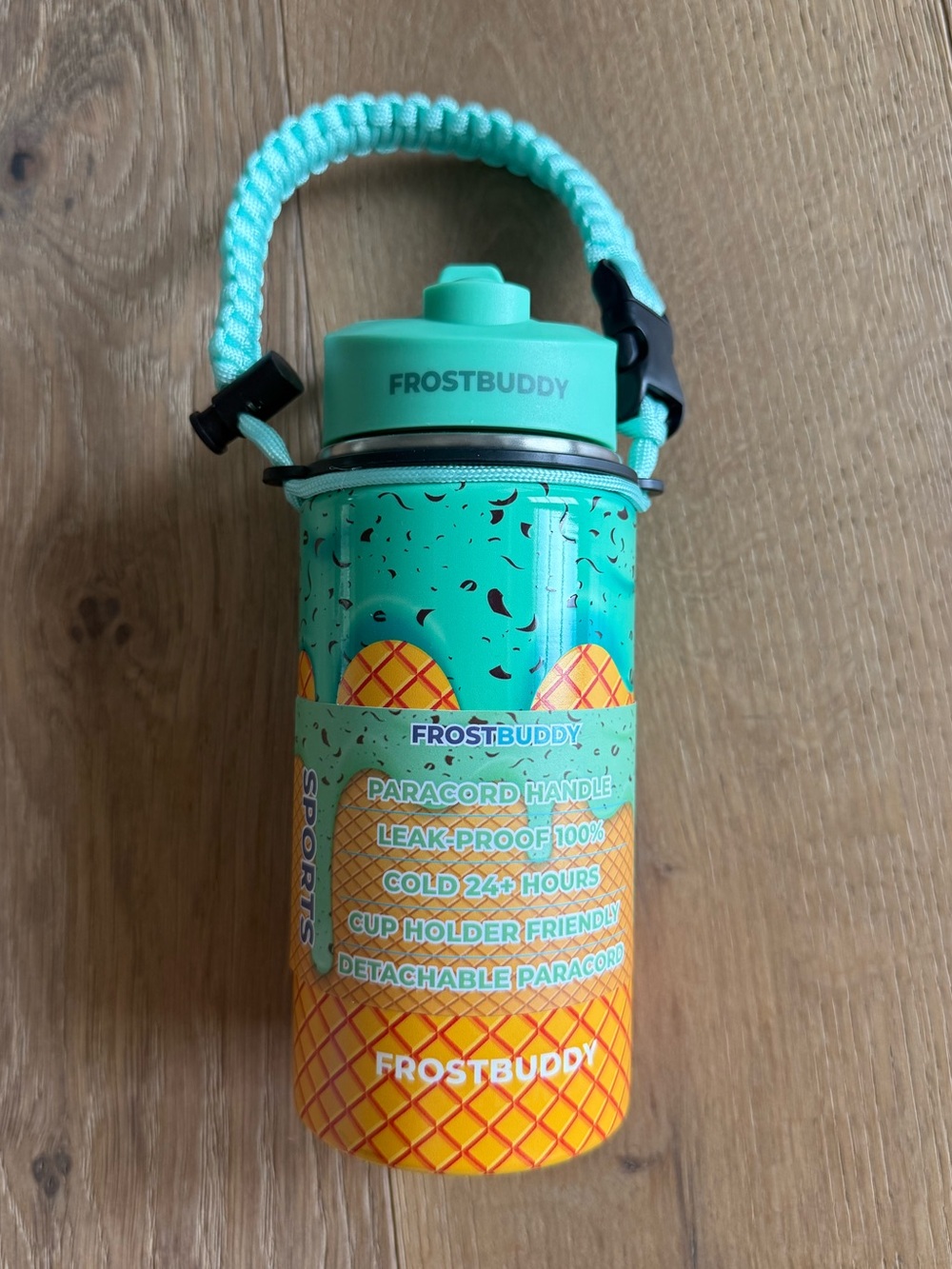 FrostBuddy 16oz Sports Buddy with Paracord Handle - NEW WITH TAG